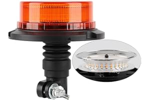 Hooma Luz Rotativo LED Estroboscópica/Luz Estroboscópica Ámbar 3 modes para Tractores, Montacargas, Excavadoras, Camiones, Maquinaria Agrícola (Intubación larga- 24 LED)