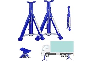 HSHA 2pcs Foldable Ratcheting Axle Stand 4 Height Adjustment, 3 Ton Adjustable Heavy Duty Car Axle Stands High Lift, Steel Axle Jack Stands for Garage Workshop, Blue