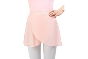 Monbessi Dziewczęce spódnice baletowe dla kobiet, szyfonowa spódnica do tańca, zawijana spódnica