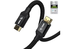 FIBBR Kabel HDMI 8K 10 FT, certyfikowany kabel HDMI 2.1 o wysokiej prędkości 48 Gb/s 8K przy 60 Hz 4K przy 120 Hz / 144 Hz Dynamic HDR eARC HDCP 2.2 i 2.3, kompatybilny z monitorami HD TV PC i innymi