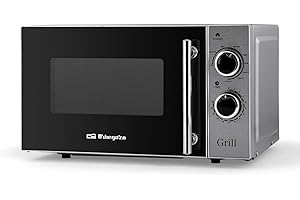 Orbegozo MIG 2550 - Microondas con grill, 20 litros de capacidad, 5 niveles de potencia y 3 funciones combinadas grill-microondas, potencia 700 W microondas y 900 W grill, Acero Inoxidable