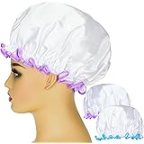 G2PLUS Cuffia Capelli Doccia, 2PCS, 32CM Cuffia da Bagno Grande Shower Caps Cuffia da Doccia Impermeabile Cuffia Doccia Riuti