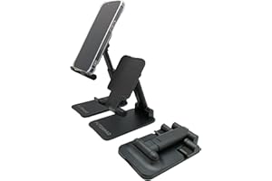 PUTOAHAO Noir Support Téléphone Bureau,Support de Telephone Bureau,Pied Téléphone,Porte Telephone,Support Telephone pour iPhone 14 13 12 11 Pro Max Mini Plus,Huawei,Samsung,Xiaomi,Smartphone