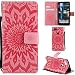 Produktbild Ooboom® Google Pixel 2 XL Hülle Sonnenblume Muster Flip PU Leder Schutzhülle Handy Tasche Case Cover Stand mit Kartenfach für Google Pixel 2 XL - Rosa
