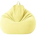 Fodera per pouf, in cotone e lino, 100 x 120 cm, con cerniera, senza imbottitura