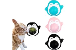CWDVOVY Lot de 3 Catnip Ball, 360° Rotatif Jouet Herbe à Chat, Cataire pour Chat, Cataire pour Chat, Herbe à Chat cataire pour Chats se Nettoient Les Dents et Attirent Les Chats