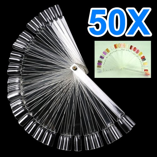 Popamazing50 Falsche Nagelspitzen Nail Art Display Fächer Halter Klar※ - 4