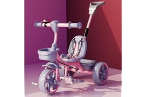 Lifelong Trike Cycle for 2-5 Years - Tricycles for Boy & Girl - Baby Cycle for Kids with 3 EVA Wheels, Bell & Basket -Durable Tricycle with Parental Control 30kg Capacity (Pink & Grey)