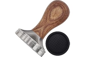 LEUOVE Prensadores de Café 58mm, Tamper de Café con Silicona Alfombrilla, Accesorios para Cafetera Expresso Porta Filtro