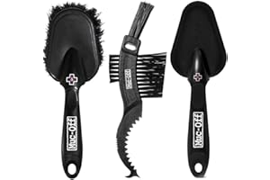 Muc-Off Kit Pulizia Bici Premium da 3 - Kit Manutenzione Bici con 3 Spazzole Pulizia Bici con Setole in Nylon Durevole e Manici Ergonomici Gommati per Ridurre l'Impatto