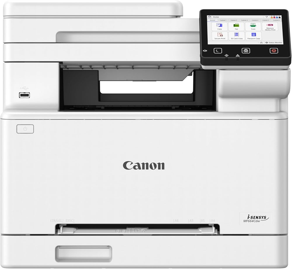 Canon i-SENSYS MF664CDW – Renkli Lazer Yazıcı – Kablosuz, Wi-Fi, PC ve Ağ Bağlantılı – A4 Yazdırma, Kopyalama ve Tarama – 33 ppm, Otomatik Çift Taraflı, Otomatik Tarama