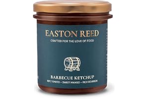 Easton Reed Barbecue Ketchup – Handgjord i Tyskland – Rökig BBQ-sås med Bourbon Whisky & Mango – 280ml Glas – Gourmetmarinad för burgare, ribs & grönt – Utan konstgjorda aromer