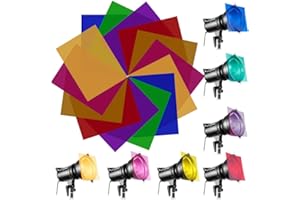 EMAGEREN 14 Pack Correction Gel Light Filter 7 Colors Lighting Gel Filter Kit Colored Overlays Transparency Color Film Light Filters Film for Photo Studio Flash LED Video Light DJ Light, 28 * 22cm