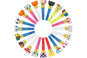 WBZOWRB Trombette Festa Compleanno, Corna Multicolore, Fischi Colorati, Noisemakers, Partito, Compleanno, Celebrazione, Colore Casuale, 20 Pezzo