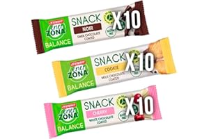 ENERVIT Enerzona Snack Variety Pack ● 30 Barrette da 33g ● 10 Noir + 10 Frutti Rossi +10 Amarena