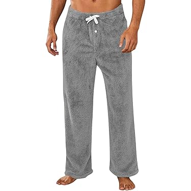 Huayuzh Pyjamahose Herren Lang - 100% Baumwolle Schlafanzug Mit Taschen