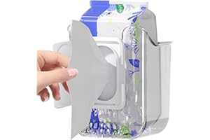 GWTDTOAD Scatola portaoggetti per salviette da cucina, scatola per da parete, senza punzonatura, porta da appendere alla parete, trasparente, ricaricabile, scatola contenitore per