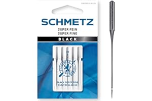 SCHMETZ | 5 Aghi per macchine da cucire | Black Super Fini | 130/705 H-SU XS | Spessore 60/8