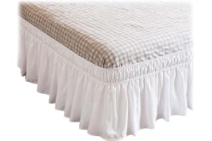Sängkjol, 203 x 153 x 40 cm, sängkappa med volanger, elastisk sängkjol, omlott, elastisk sängkjol, med fåll, lämplig för dubb