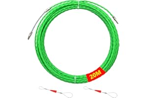 HUAMIRRA Kabeleinziehhilfe 20 m, φ 4 mm Polyester Einziehdraht, Kabelziehhilfe, Kabel Einzugshilfe, Leerrohr für Glasfaserkabel, Geeignet für Glasfaser, Kommunikation, Haushaltsstrom, Kabeleinzug Einziehhilfen