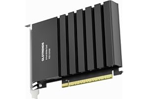 GLOTRENDS PA54 Quad M.2 NVMe to PCIe 5.0 X16 Adapter, Up to 512 Gbps for AMD and Intel Platform RAID Function, Support 2280/2230 Size (PCIe Bifurcation Motherboard is Required)