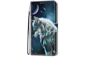 Unichthy For Nokia C01 Plus Case Flip PU Leather Shockproof Wallet Case with Stand Magnetic Money Pouch Folio Silicone Bumper Gel Protective Phone Cover for Nokia C01 Plus Wolf