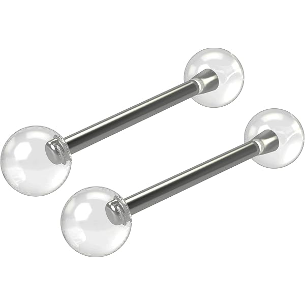 Lot De 14 Bijoux Piercing Mamelon/Langue - Barbell En Acier Chirurgical 14G - Argent Et Noir