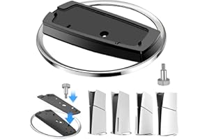 vnfsmy Vertikaler Standfuß für PS5 Konsole Slim Videospiele Zubehör Ständer für PS5, Slim Consoles Non-Slip Base Mount Konsole Disc und Digital Edition Vertikal Standfuss schwarz