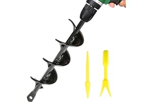 OMZGXGOD Mèche Jardin Tarière, Perceuse à Spirale,Outil de Plantation Pratique, Tige hexagonale Acier Inoxydable,Outil de Plantation Pratique pour Fleur Planter des Arbres Arbustes (Ø40×220mm)