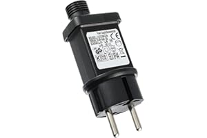 JAMHER 31V 9W Spina Trasformatore IP44 Alimentatore Luci Natale con Temporizzatore 8 Modelli per Luci di Natale Luci Lampeggianti Lucine Luci di Ghiaccioli Luci di Rete(1 Pezzi)