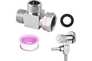 1/2 Deviatore Doccia Cromato, FORMVERSITY Deviatore Doccia 3 Vie Valvola Doccia, Valvola Deviatore Rubinetto per Soffione Doccia, Sdoppiatore Tubo Doccia, 3 Vie Adattatore a Forma T per Docce Cucina