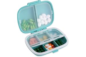 Sibba Organizer na tabletki 1 szt. podróżne pudełko na leki pojemnik niezbędne witaminy leki dozownik dzienne pojemniki mały rozmiar do kontroli suplementów 7 dni 2 razy butelka na tabletki AM PM