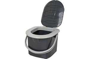 BRANQ HOME ESSENTIAL BranQ - Home essential Toilette de camping mobile écologique, 100 % plastique recyclé, 15,5 l avec une capacité de charge maximale de 120 kg, anthracite, S
