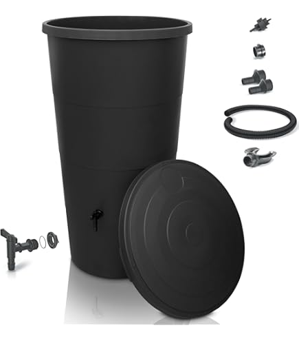 Raccolta Acqua Piovana Giardino Rubinetto A Botte Per Acqua Piovana Nero Antigoccia Con Nastro 1107995