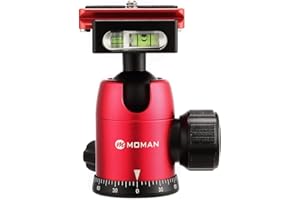 Moman Stativ Kugelkopf Stativkopf 360 Grad drehbar Panorama bis zu 10kg Tragekraft mit 1/4 Zoll Schnellwechselplatte für DSLR Kamera Camcorder Stativ Einbeinstativ