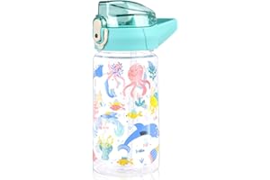 flintronic Borraccia, 500ML Borraccia per Ragazzi e Ragazze Senza BPA, Bottiglia Acqua con Cannuccia, Bottiglia d'Acqua a Prova di Perdita, Regalo per Studenti