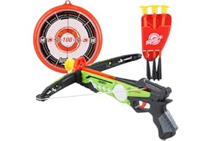 deAO Gioco di Tiro al Bersaglio Set di Balestra Giocattolo per Bambini, Set per Bambini di Frecce E Archi, Playset Include Il Bersaglio con Supporto e Cintura per Frecce, Archi per Bambini da 4 Anni+