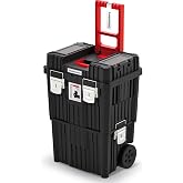 Workshop Tool Box with Wheels with Clamping Locks, Modular Reinforced Wall Structure, 45 x 36 x 64 cm