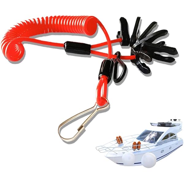 Sicherheitsleine Für Außenbordmotor – Notstopp-Schalter-Seil, Ca. 10–140 Cm, Rot