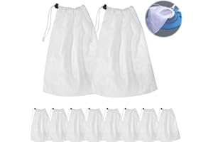 RHSEMI 10pcs Auffangbeutel Ersatz Netz,Stoff Filter,Reinigung Netzbeutel,Staubsaugerbeutel für Boden, Pool, Netzbeutel, mit Kordelzug und Verschluss zur Reinigung von Pool-Blättern