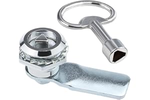 ZiYuya Cerradura de leva para gabinete con llave triangular, pestillo de caja de medidor, cerradura de cubo de ruedas, cerradura de llave de caja de medidor eléctrico y de gas, cerradura de buzón,