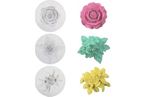 HEMAJI 3 Pezzi Candele Stampi in Silicone a Forma di 3D Peonia Fondente Torta Muffa del Fiore Delle Rosae Margherita Stampo Sagomato a Forma di Fiore in Silicone Stampo Creativo per Candela e Sapone (1#)