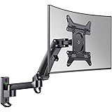 HUANUO Monitor Wall Mount for 24”-35” Ultrawide Screens, Full Motion Monitor Arm Single, Wall Mounted Monitor Stand Support V