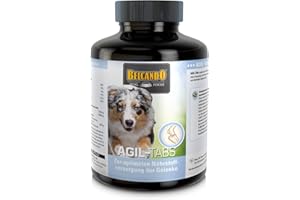 BELCANDO AGIL-Tabs dla psów, 60 sztuk, tabletki do stawów dla psów z muszlami zielonwargowymi, suplementy diety dla psów, wyprodukowane w Niemczech