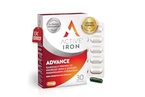 SOLVOTRIN Active Iron Supplement 25 mg – Clinically Proven to Increase Iron & Energy Levels – Gentle, Non-Constipating, Highly Absorbed – 30 Capsules, 1 Month Supply