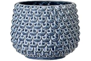 Nordring Retro Übertopf Vintage Pflanztopf für Zimmerplanzen Blumentopf Pino L (16,5 cm ø), Petrol, Keramik