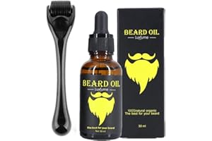 ‎OCHILIMA Bart-Wachstumsset, Bart-Dermaroller, 0,3 mm Derma-Roller/Bart-Öl für das Gesichtshaarwachstum, für Männer und Väter, Pflege-Werkzeug, einen Bart zu wachsen–erleichtert neues und altes Haarwachstum