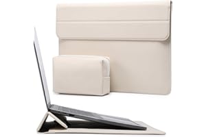 ‎HYZUO HYZUO 13 Zoll Laptop Hülle mit Standfunktion für 2025-2018 MacBook Air 13 M4 M3 M2 M1, 2025-2016 MacBook Pro 13 M2 M1, 13 iPad Pro/Air M4 M2 2024, Surface Pro 11/10/9/8, mit Kleine Tasche, Beige