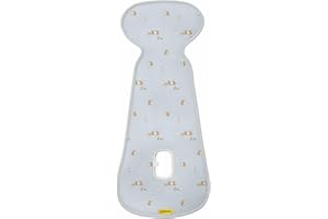 AeroMoov - Cuscino per seggiolino Air Layer - Inserto per seggiolino auto o passeggino - Gruppo B - Rivestimento estivo anti-scherzo - Cotone biologico - Bunnies