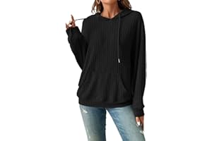 HUXRAKV Sudadera con Capucha para Mujer Algodón Manga Largo Classics Suéter Cálido Pullover Otoño Invierno Casual Elegante S-XXL